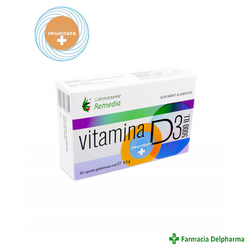 Vitamina D3 5000 UI x 30 caps., Remedia