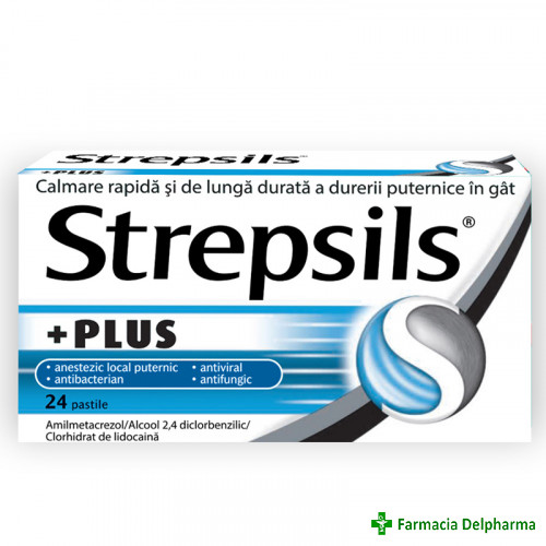 Strepsils Plus x 24 pastile, Reckitt