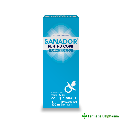 Sanador sirop pentru copii 150 mg/5 ml x 100 ml, Laropharm
