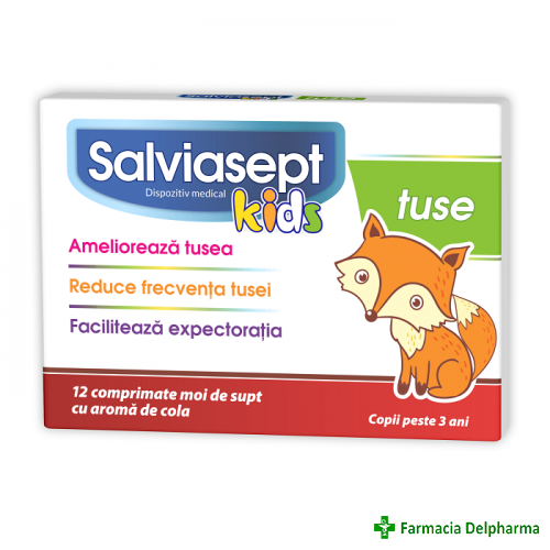 Salviasept Kids Tuse x 12 compr., Zdrovit