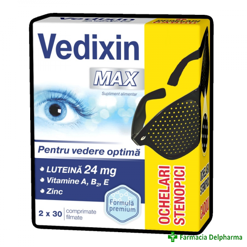 Vedixin Max x 30 compr. (2 cutii + ochelari cadou), Zdrovit