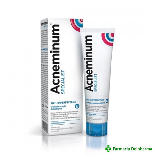 Acneminum Specialist Crema de noapte detoxifianta x 30 ml, Aflofarm