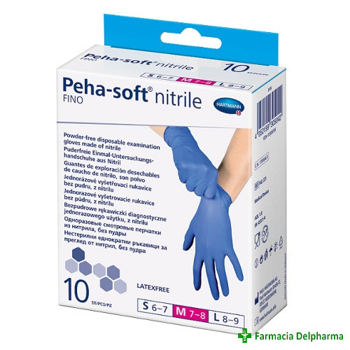 Manusi din nitril M (7-8) Peha-Soft x 10 buc., Hartmann