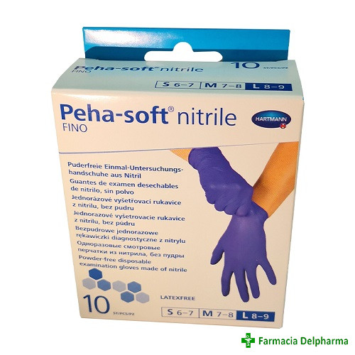 Manusi din nitril L (8-9) Peha-Soft x 10 buc., Hartmann