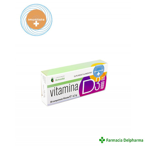 Vitamina D3 4000 UI x 30 compr., Remedia