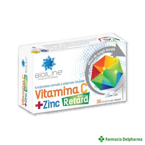 Vitamina C 600 mg + Zinc Retard x 30 compr., Helcor