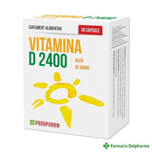 Vitamina D3 2400UI x 30 caps., Parapharm