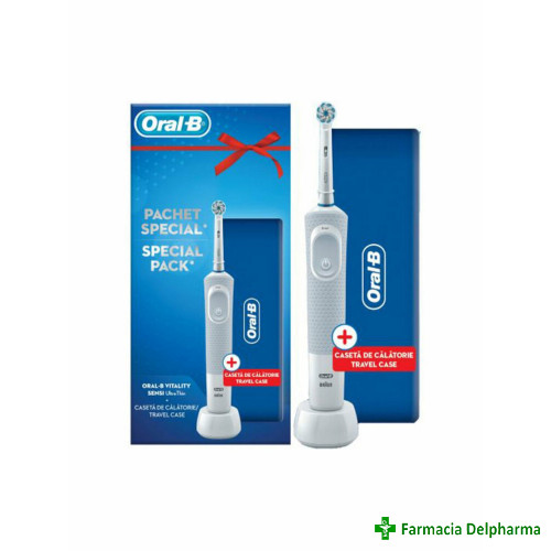 Periuta de dinti electrica Oral-B Vitality Sensi UltraThin + caseta de calatorie, Oral-B