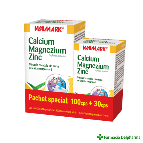 Calciu + Magneziu + Zinc x 100 + 30 compr., Walmark