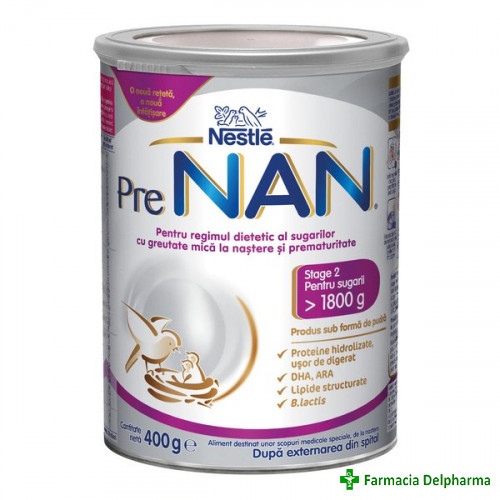 Lapte PreNAN Stage 2 x 400 g, Nestle