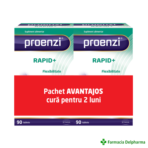 Proenzi Artrostop Rapid+ 2 x 90 compr. pachet avantajos, Walmark
