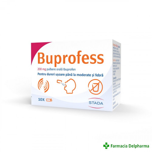 Buprofess 200 mg x 10 plicuri, Stada