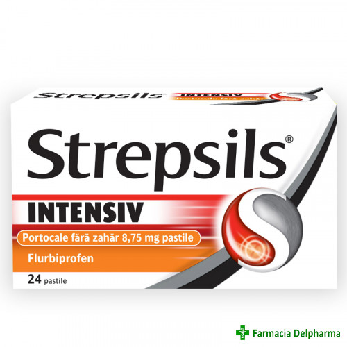 Strepsils Intensiv Portocale fara zahar 8,75 mg x 16 pastile, Reckitt