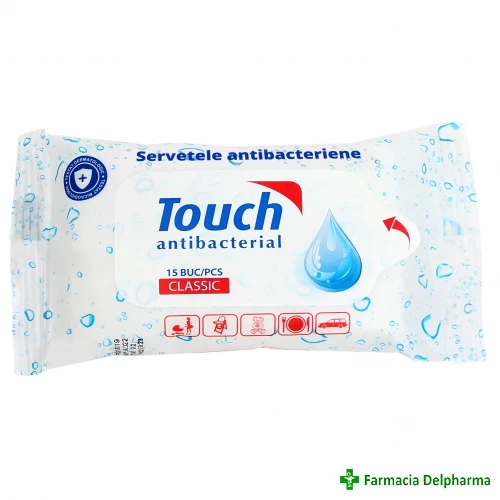 Servetele umede antibacteriene Classic x 15 buc., Touch