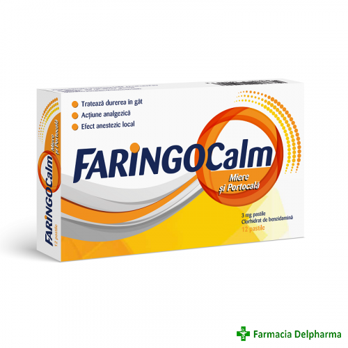 Faringocalm Miere si Portocala 3 mg x 12 pastile, Terapia