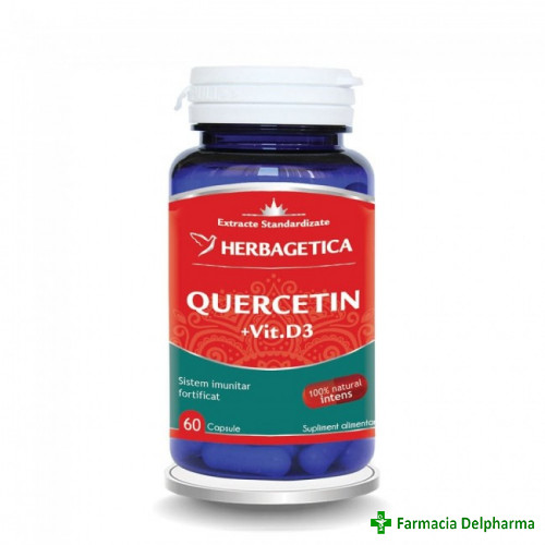 Quercetin + Vitamina D3 300UI x 60 caps., Herbagetica