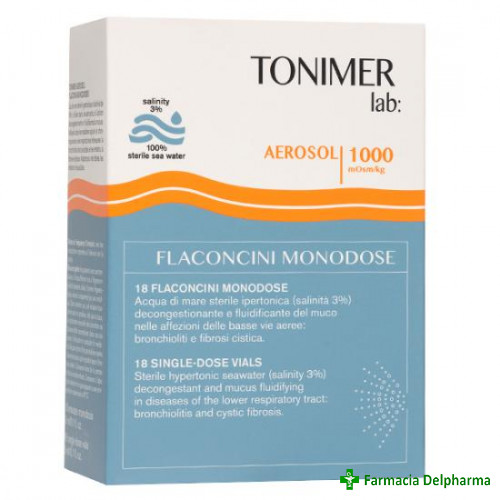 Tonimer lab aerosol monodoze 1000 mosm/kg 18 flacoane x 3 ml