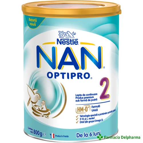 Lapte NAN 2 Optipro x 800 g, Nestle