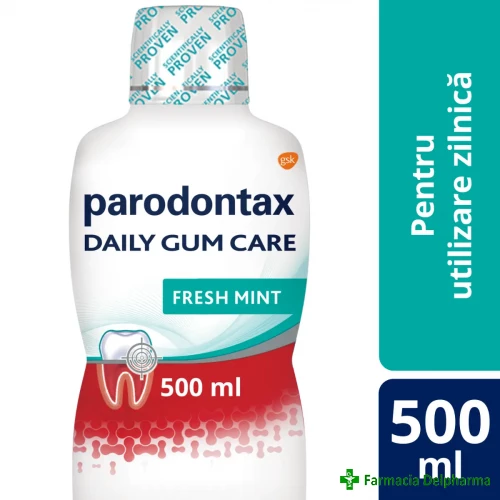 Apa de gura Parodontax Daily Gum Care Fresh Mint x 500 ml, GSK