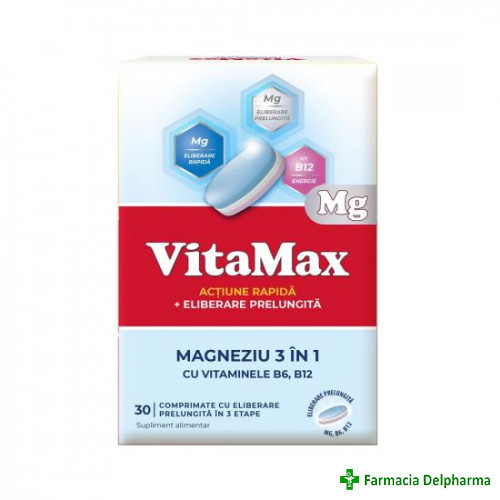 VitaMax Magneziu 3 in 1 x 30 compr., Perrigo