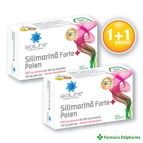 Silimarina Forte + Polen x 30 compr. 1+1 gratis, Helcor