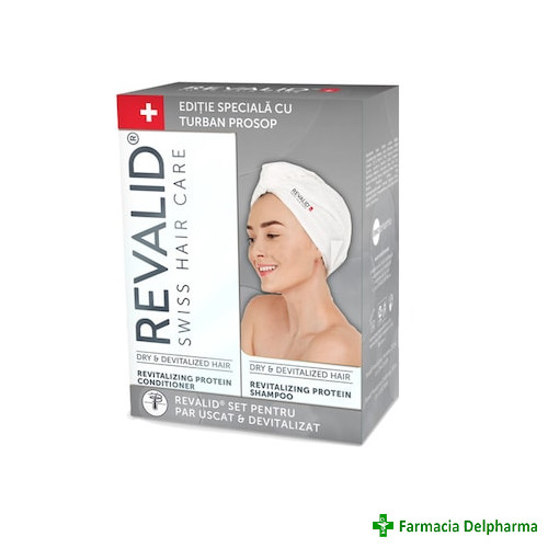 Sampon revitalizant Revalid x 250ml + Balsam Revalid x 250ml + turban cadou, Ewopharma