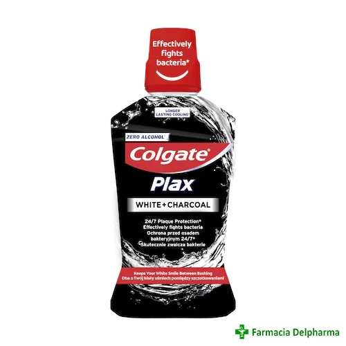 Apa de gura Colgate Plax White + charcoal x 500 ml, Colgate