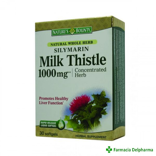 Silymarin Milk Thistle 1000 mg x 30 caps., Nature's Bounty