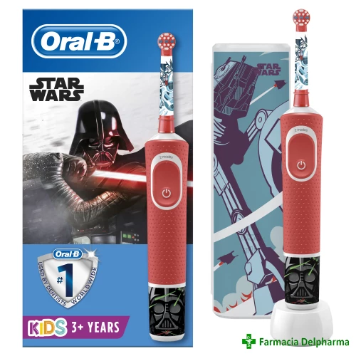 Periuta de dinti electrica copii Star Wars + caseta de calatorie, Oral-B