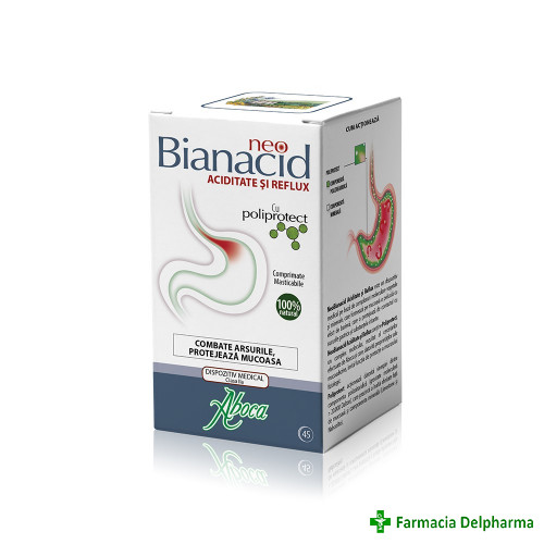 NeoBianacid aciditate si reflux x 45 compr., Aboca