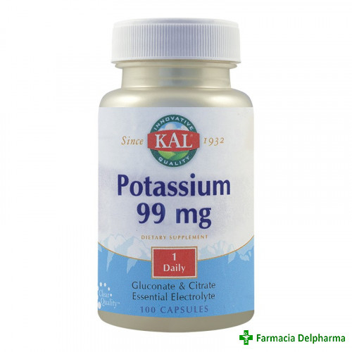 Potassium 99 mg Kal x 100 caps., Secom