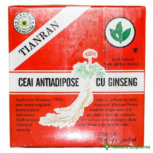 Ceai antiadipos cu Ginseng Sanye Tianran x 30 plicuri, Sanye