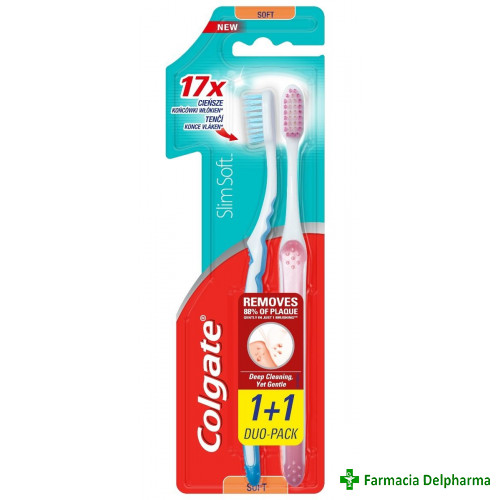 Periuta de dinti Colgate Slim Soft 1 + 1 Duo Pack, Colgate