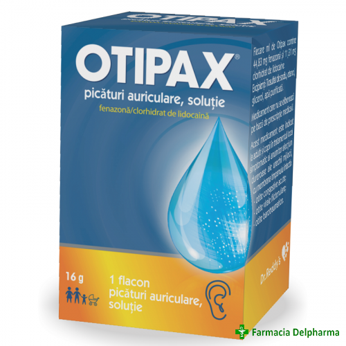 Otipax picaturi auriculare solutie x 16 g, Biocodex