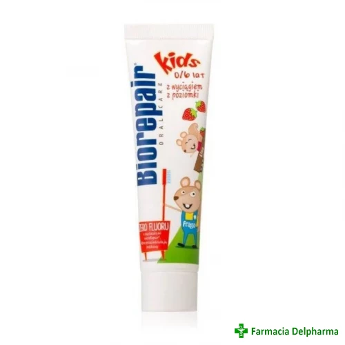 Pasta de dinti capsuni 0-6 ani Biorepair Kids x 50 ml, Coswell