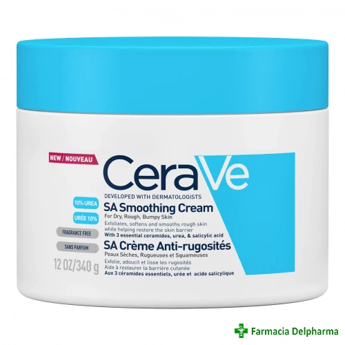 Crema hidratanta si exfolianta anti-rugozitati piele uscata/aspra x 340 g, CeraVe SA