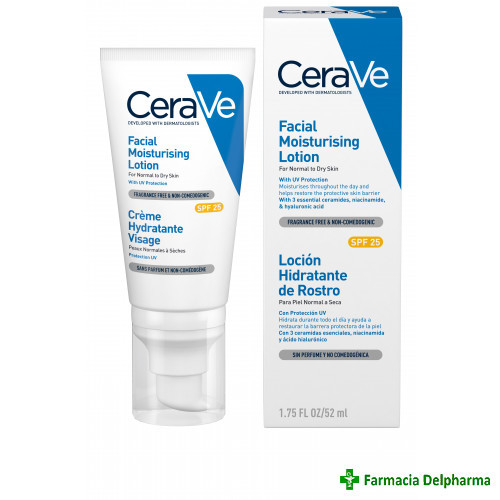 Crema hidratanta pentru fata SPF 25 ten normal/uscat x 52 ml, CeraVe