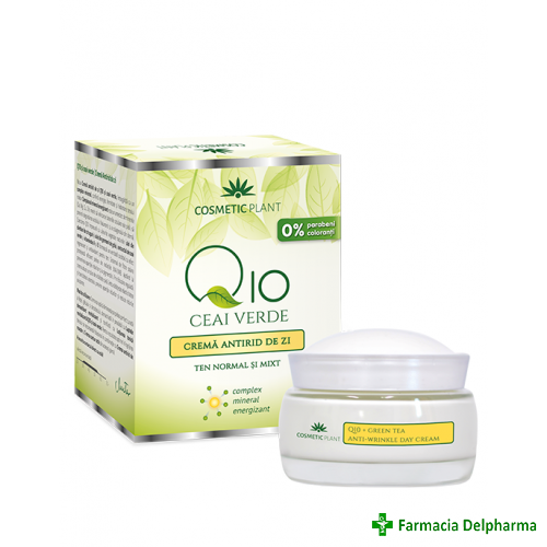 Crema Antirid Q10 zi si ceai verde x 50 ml, Cosmetic Plant