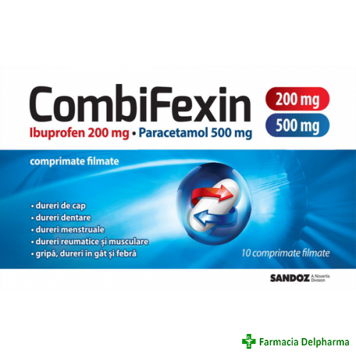 Combifexin 200 mg/500 mg x 10 compr. film., Sandoz