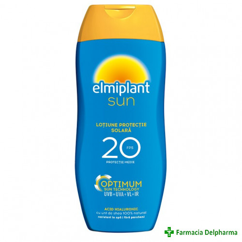 Lotiune protectie solara SPF 20 x 200 ml, Elmiplant