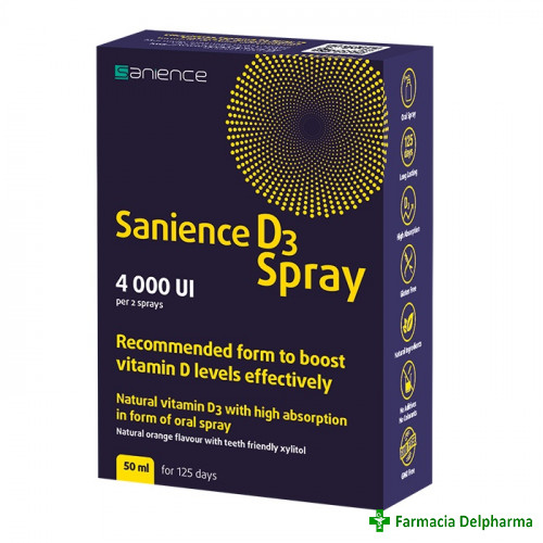 Sanience Vitamina D3 spray 4000UI x 50 ml, Sanience