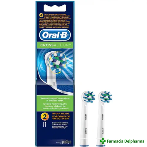 Rezerve periuta de dinti electrica Cross Action x 2 buc., Oral-B