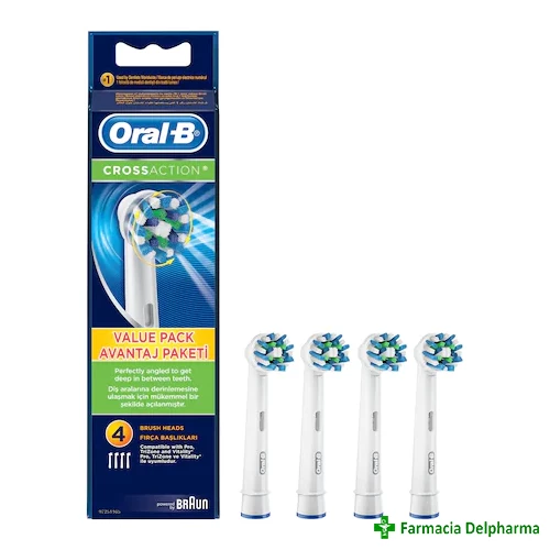 Rezerve periuta de dinti electrica Cross Action x 4 buc., Oral-B