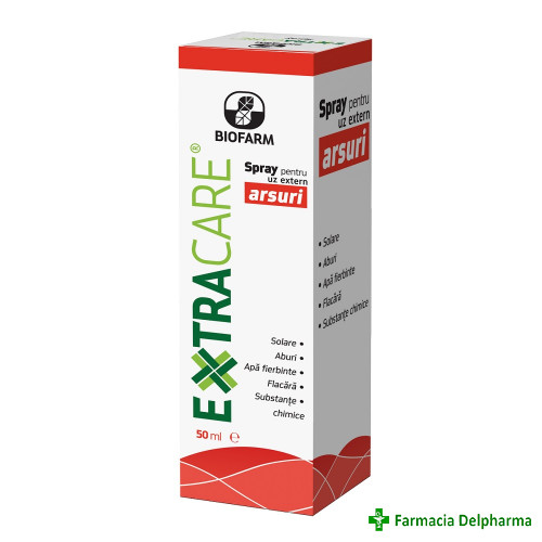 Extracare spray pentru arsuri x 50 ml, Biofarm