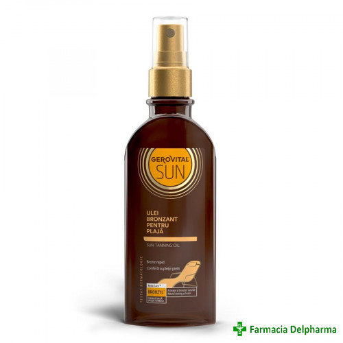 Ulei bronzant pentru plaja Gerovital Sun x 150 ml 4641, Farmec