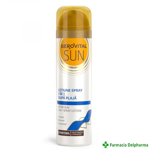 Lotiune spray 3 in 1 dupa plaja Gerovital Sun x 150 ml 4652, Farmec