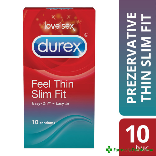 Prezervative Durex Feel Thin Slim Fit x 10 buc., Durex