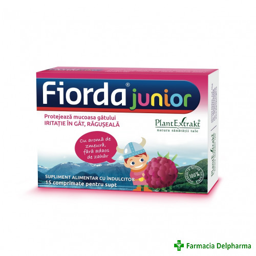 Fiorda Junior aroma zmeura x 15 compr., PlantExtrakt