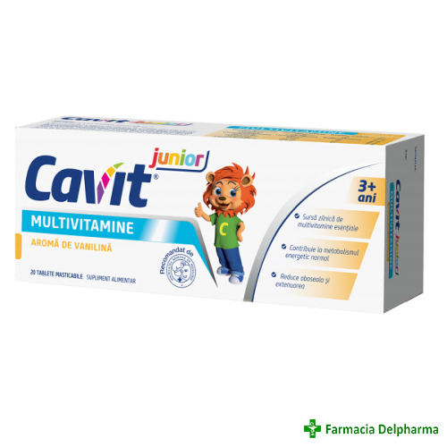Cavit junior multivitamine vanilina x 20 tbl mast.