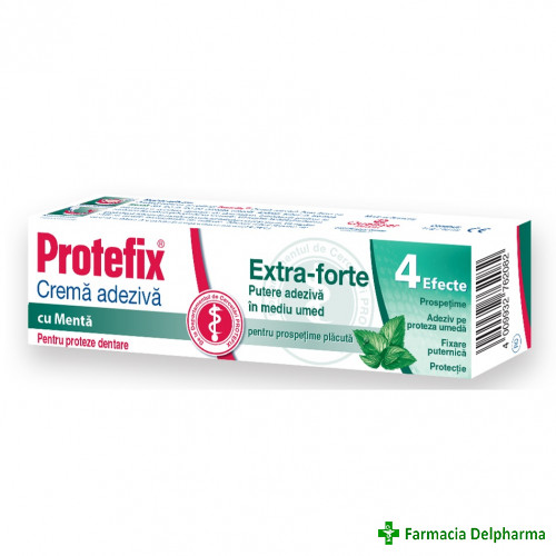 Crema adeziva cu menta Protefix Extra Forte x 40 ml, Queisser